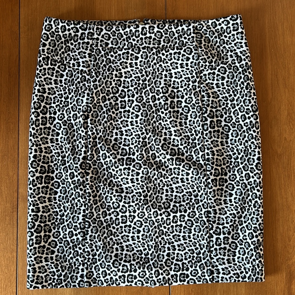 Michael Kors Snow Leopard Print Skirt